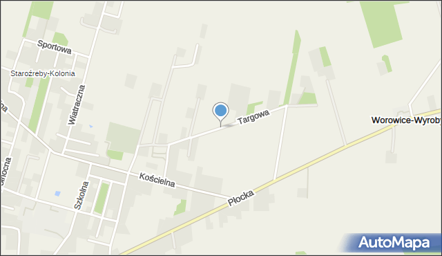 Staroźreby, Targowa, mapa Staroźreby