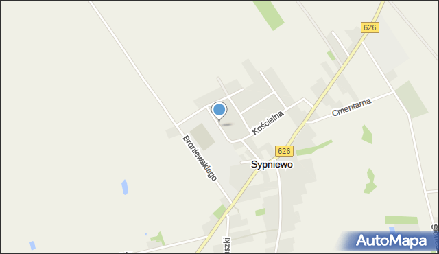 Sypniewo powiat makowski, Tarwackiego Romana, ks., mapa Sypniewo powiat makowski