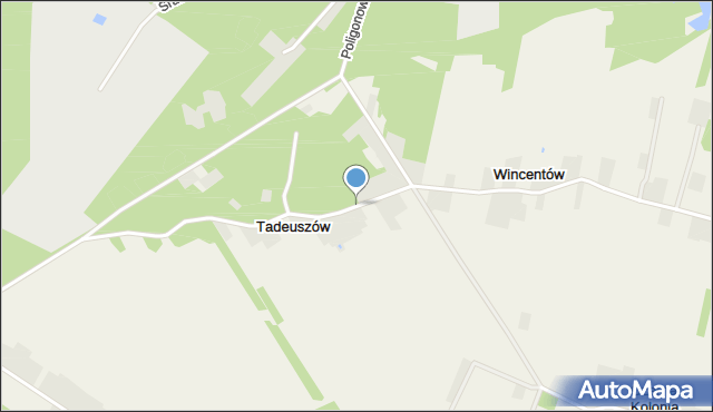 Tadeuszów gmina Pionki, Tadeuszów, mapa Tadeuszów gmina Pionki
