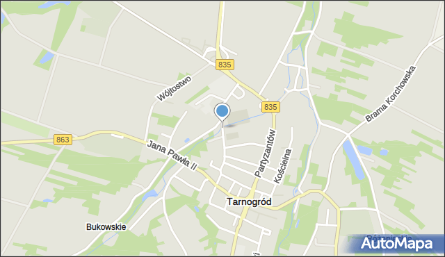 Tarnogród, Targowa, mapa Tarnogród