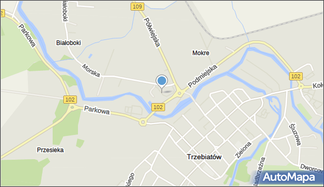 Trzebiatów powiat gryficki, Targowa, mapa Trzebiatów powiat gryficki