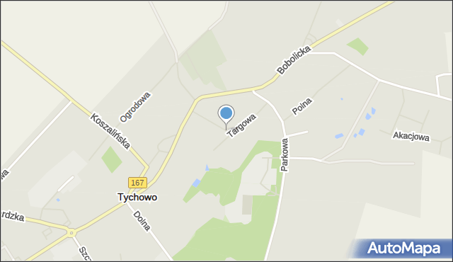 Tychowo powiat białogardzki, Targowa, mapa Tychowo powiat białogardzki
