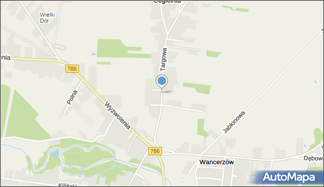 Wancerzów, Targowa, mapa Wancerzów