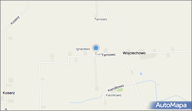 Wojciechowo gmina Chodów, Tarnowo, mapa Wojciechowo gmina Chodów