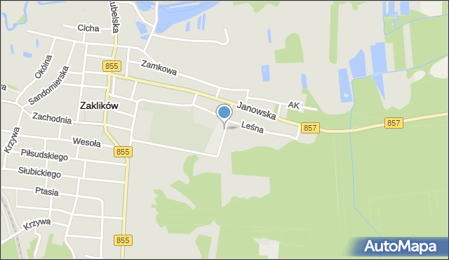 Zaklików, Targowa, mapa Zaklików