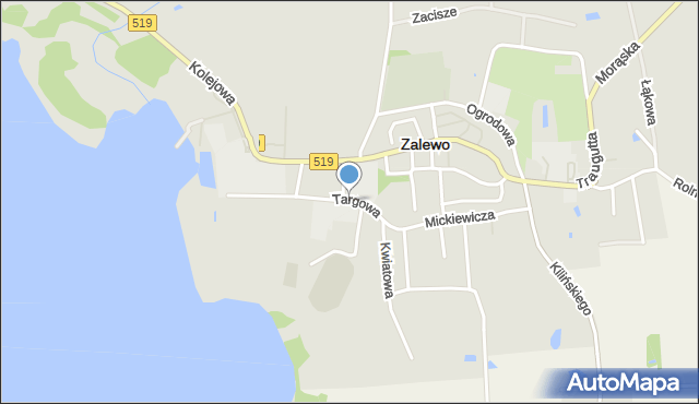 Zalewo powiat iławski, Targowa, mapa Zalewo powiat iławski