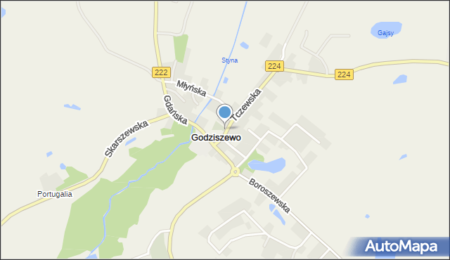 Godziszewo gmina Skarszewy, Tczewska, mapa Godziszewo gmina Skarszewy