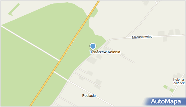 Tchórzew-Kolonia, Tchórzew-Kolonia, mapa Tchórzew-Kolonia