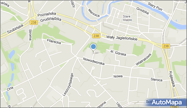 Bydgoszcz, Terasy, mapa Bydgoszczy