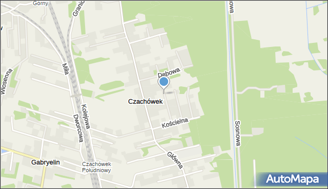 Czachówek, Tęczowa, mapa Czachówek