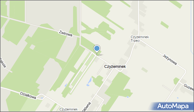 Czyżeminek, Tęczowa, mapa Czyżeminek