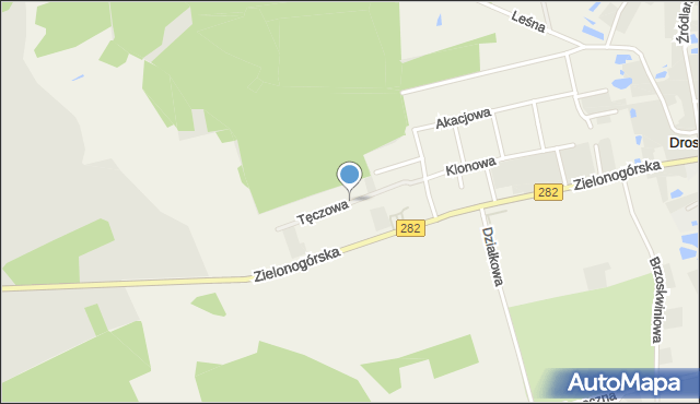 Droszków gmina Zabór, Tęczowa, mapa Droszków gmina Zabór