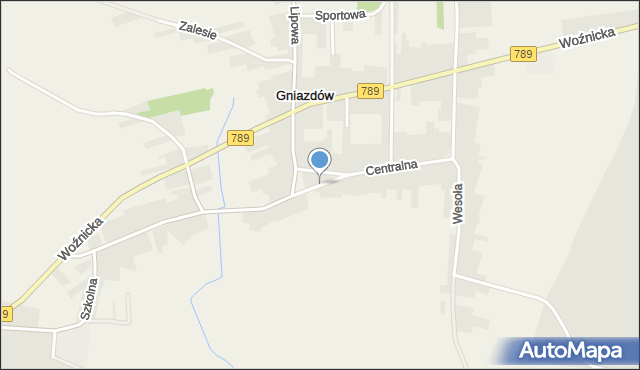 Gniazdów gmina Koziegłowy, Tęczowa, mapa Gniazdów gmina Koziegłowy