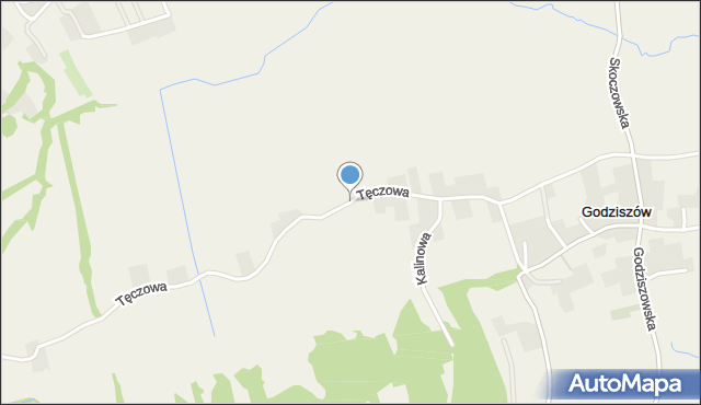 Godziszów gmina Goleszów, Tęczowa, mapa Godziszów gmina Goleszów