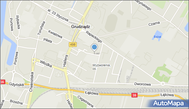 Grudziądz, Teatralna, mapa Grudziądza