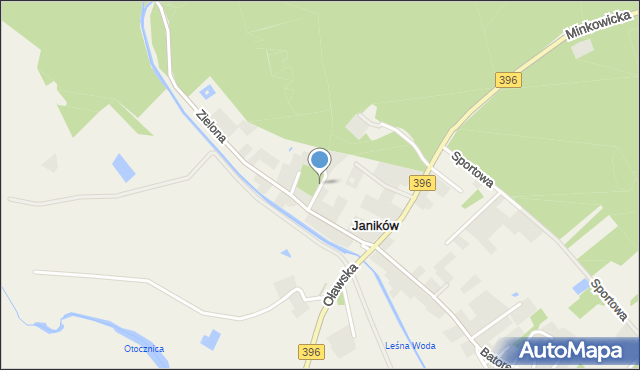 Janików gmina Oława, Tęczowa, mapa Janików gmina Oława