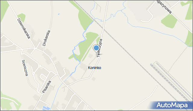 Koninko, Telewizyjna, mapa Koninko