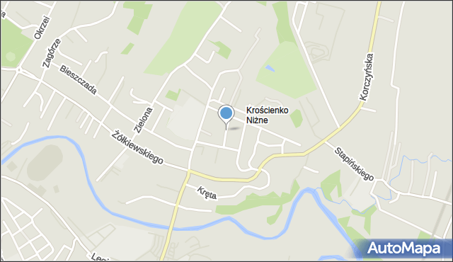 Krosno, Tebicha Piotra, mapa Krosna