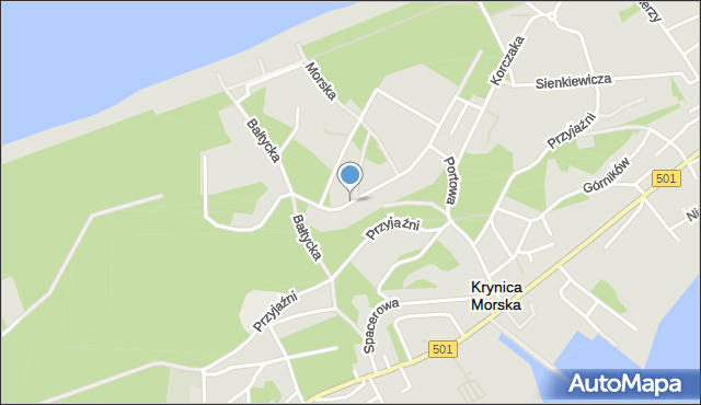 Krynica Morska, Teleexpressu, mapa Krynica Morska