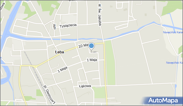 Łeba, Teligi Leonida, mapa Łeba
