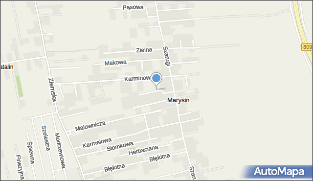 Marysin gmina Jastków, Tęczowa, mapa Marysin gmina Jastków