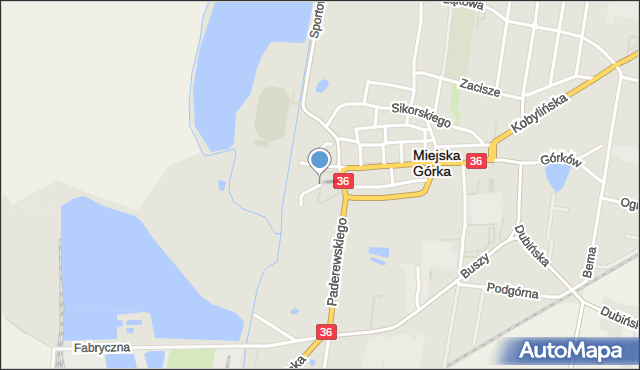 Miejska Górka, Tęczowa, mapa Miejska Górka