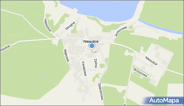 Niesulice, Tęczowa, mapa Niesulice