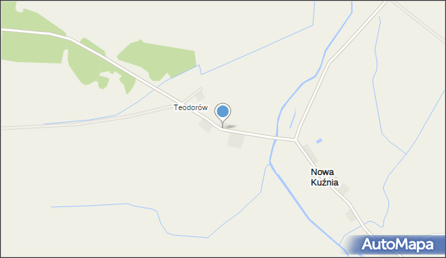 Nowa Kuźnia gmina Radwanice, Teodorów, mapa Nowa Kuźnia gmina Radwanice