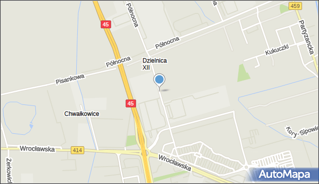 Opole, Technologiczna, mapa Opola