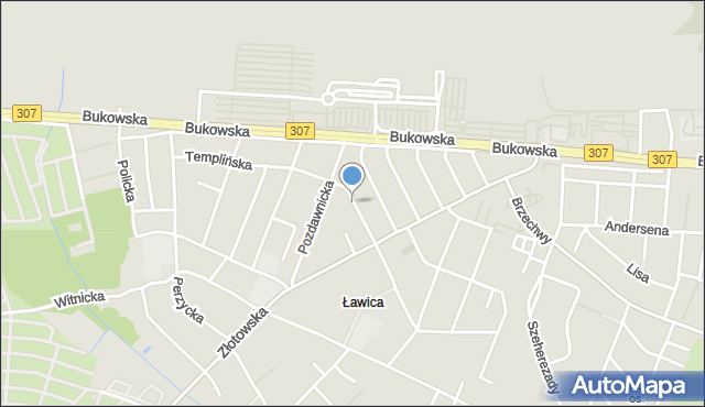 Poznań, Templińska, mapa Poznania
