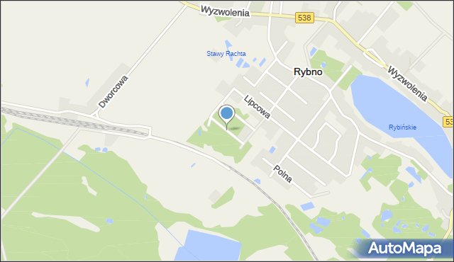 Rybno powiat działdowski, Tęczowa, mapa Rybno powiat działdowski