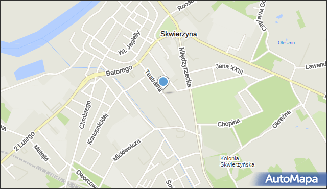 Skwierzyna, Teatralna, mapa Skwierzyna