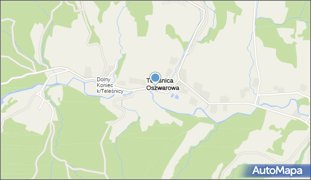 Teleśnica Oszwarowa, Teleśnica Oszwarowa, mapa Teleśnica Oszwarowa