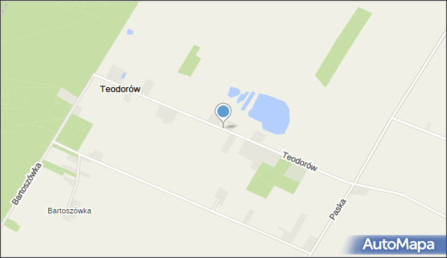 Teodorów gmina Budziszewice, Teodorów, mapa Teodorów gmina Budziszewice