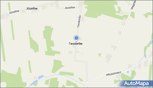 Teodorów gmina Wodzierady, Teodorów, mapa Teodorów gmina Wodzierady