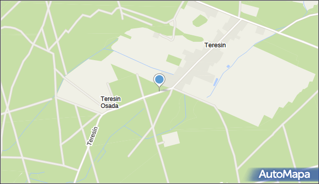 Teresin gmina Trzcianka, Teresin, mapa Teresin gmina Trzcianka