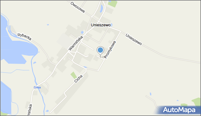 Unieszewo, Tęczowa, mapa Unieszewo