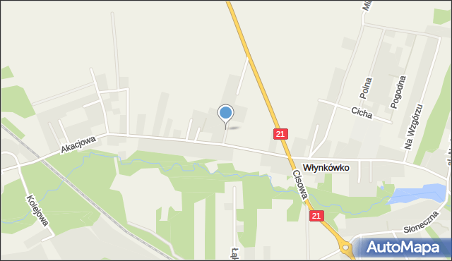 Włynkówko, Tęczowa, mapa Włynkówko