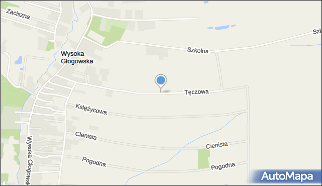 Wysoka Głogowska, Tęczowa, mapa Wysoka Głogowska