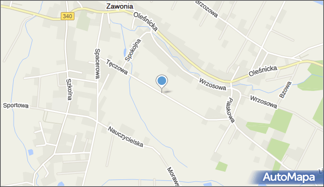 Zawonia powiat trzebnicki, Tęczowa, mapa Zawonia powiat trzebnicki