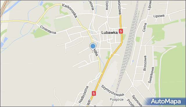 Lubawka, Tkacka, mapa Lubawka