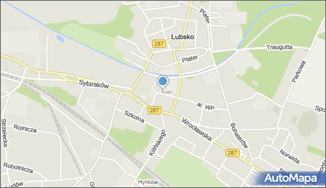 Lubsko, Tkacka, mapa Lubsko