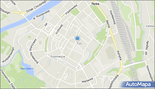Nysa, Tkacka, mapa Nysy