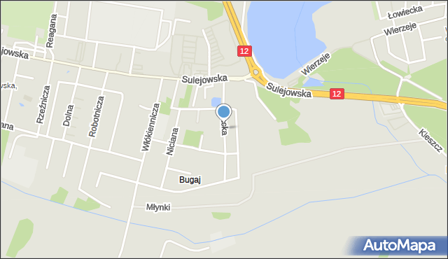 Piotrków Trybunalski, Tkacka, mapa Piotrków Trybunalski