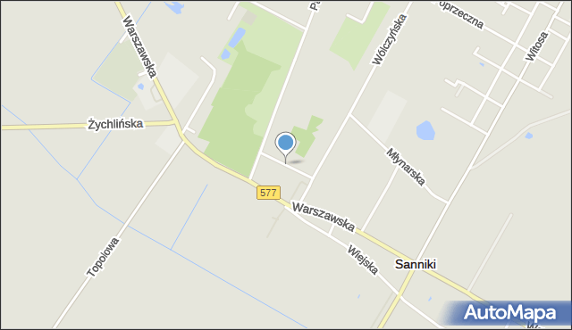 Sanniki powiat gostyniński, Tkacka, mapa Sanniki powiat gostyniński