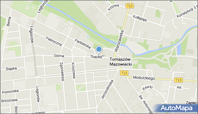 Tomaszów Mazowiecki, Tkacka, mapa Tomaszów Mazowiecki