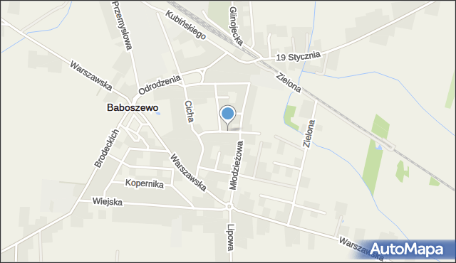 Baboszewo, Topolowa, mapa Baboszewo