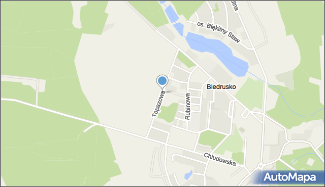 Biedrusko, Topazowa, mapa Biedrusko