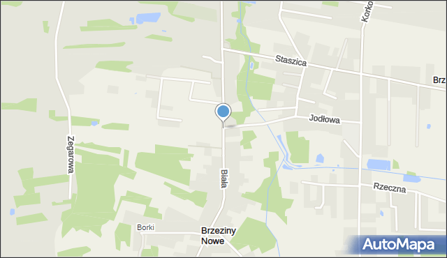 Brzeziny-Kolonia, Topolowa, mapa Brzeziny-Kolonia