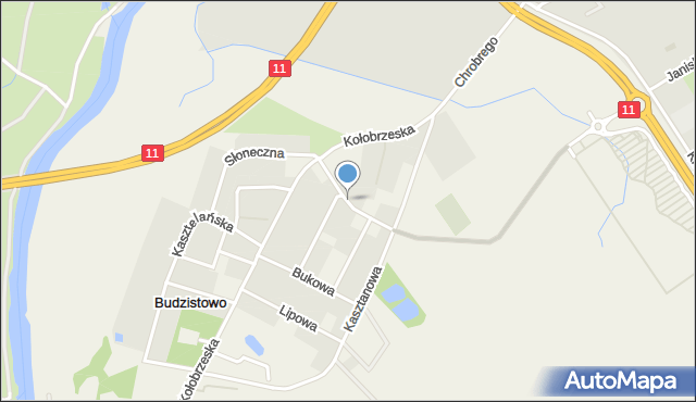 Budzistowo, Topolowa, mapa Budzistowo